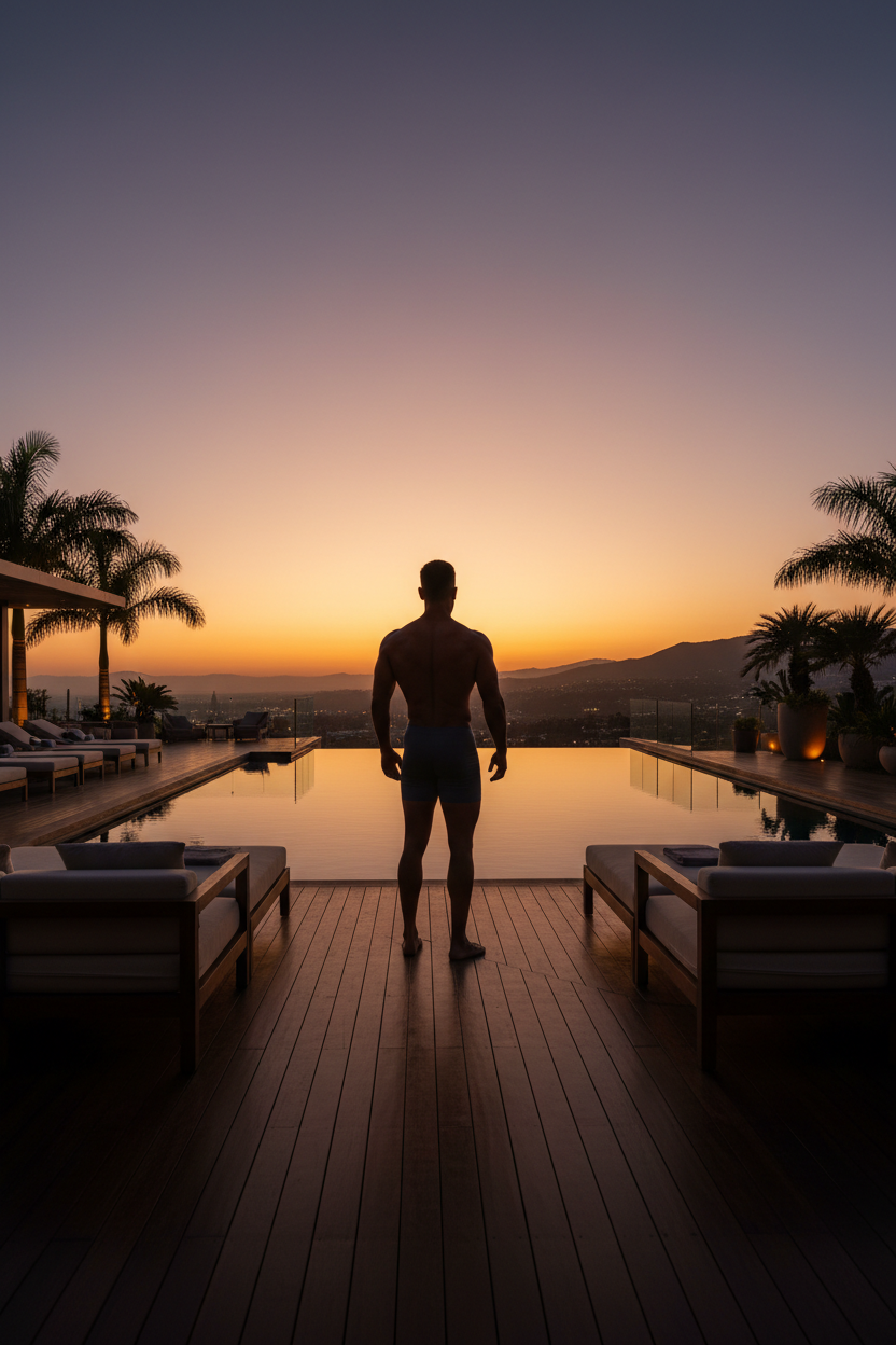 Latino man on luxury deck similar at a private adult social event hosted by The Clayton Crossroads in North Carolina