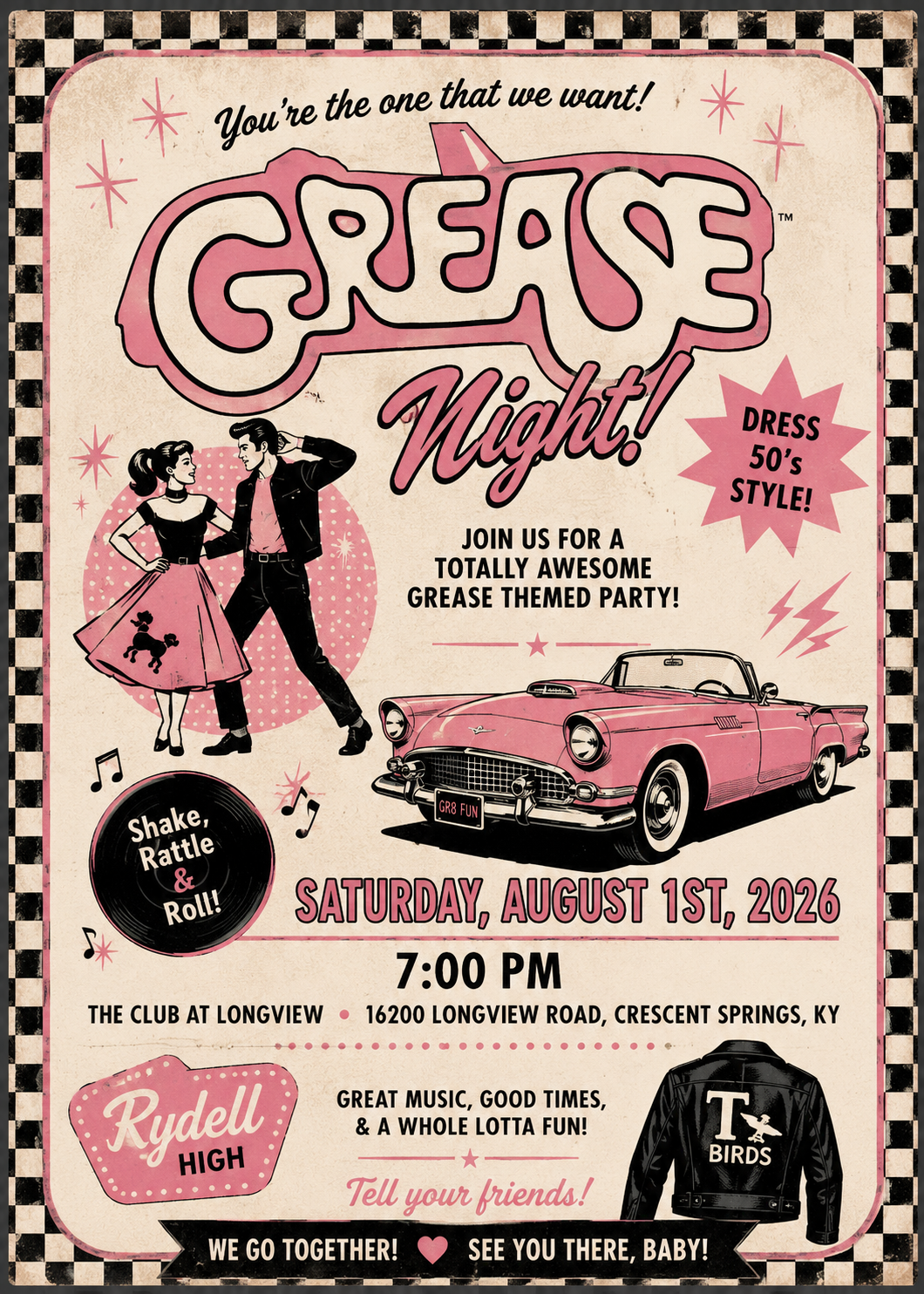 🖤💋🚗 Greased Lightning at The Clayton Crossroads — August 1, 2026