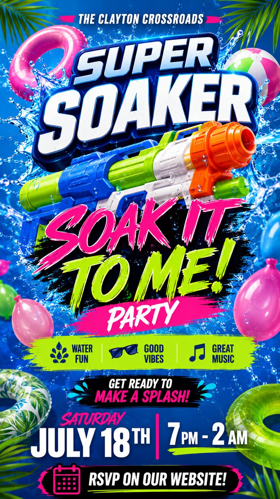 💦 Soak It To Me! Super Soaker Event Night — July 18, 2026